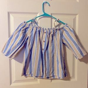 Striped Off-Shoulder Blouse
